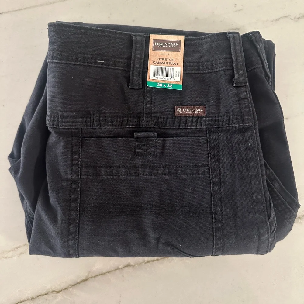 Legendary Outfitters Men's Stretch Canvas Pants Black 38X32 NWT - Picture 1 of 9
